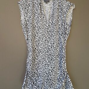 Vince Camuto Black and White Dotted Blouse